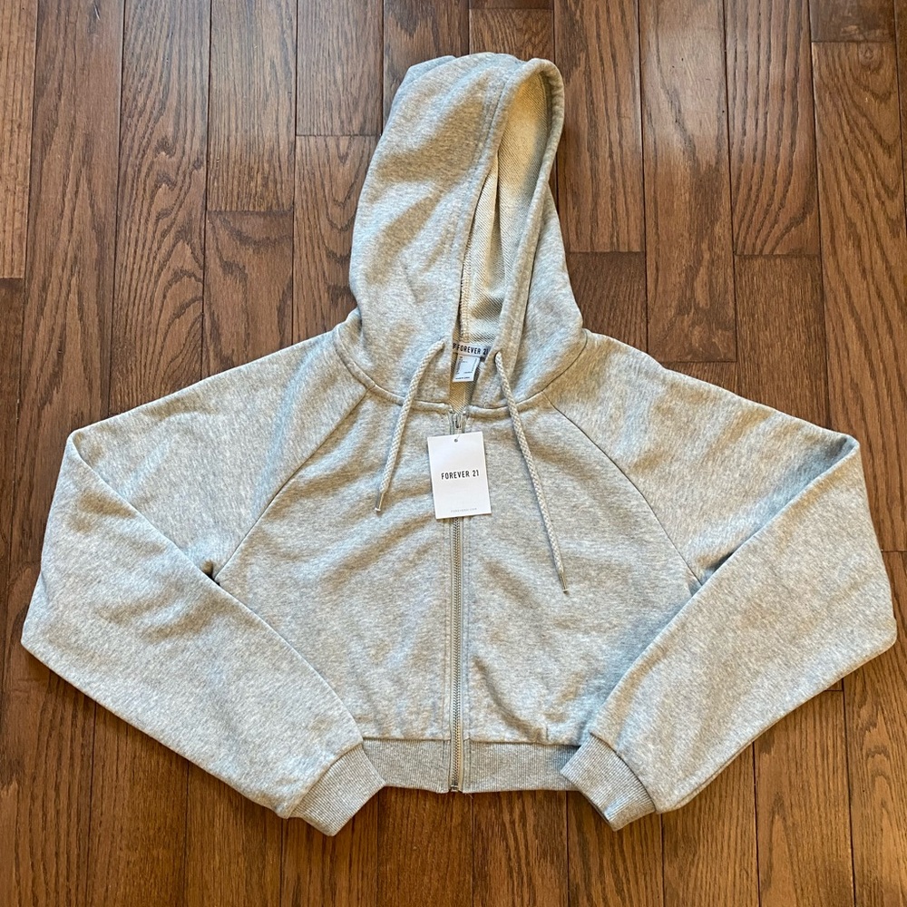Cropped Zip-up Hoodie
